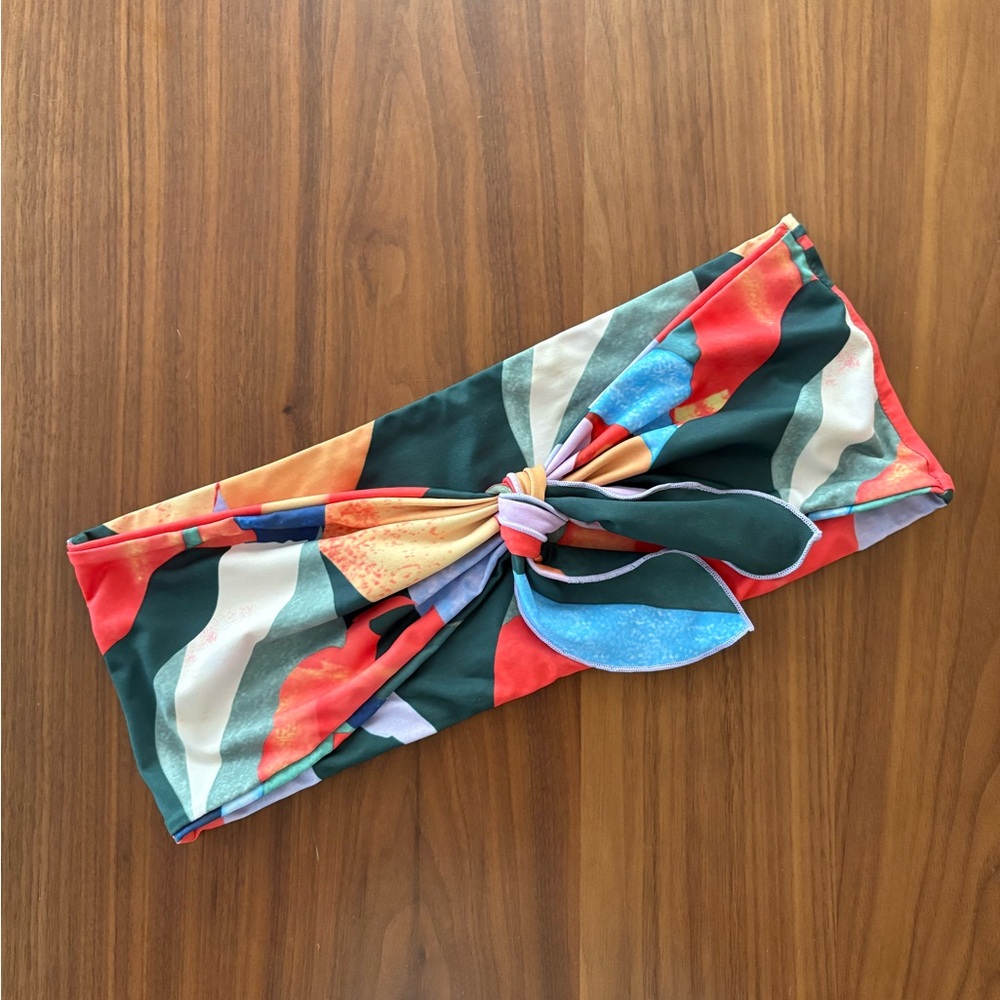 Colorful bandeau bikini top